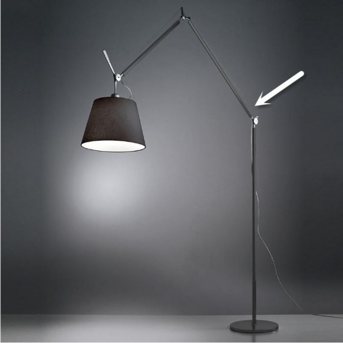 Ronde Opschudding elke dag Artemide Tolomeo Mega Floor Vloerlamp zwart