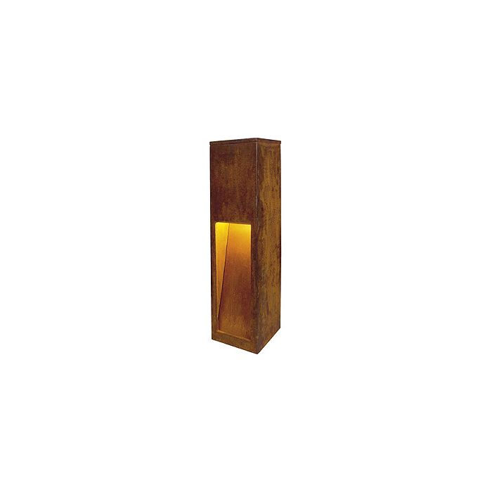 Staande armatuur voor buiten RUSTY® SLOT 50 klein, hoekig, indirect E27 IP44, roest dimbaar - SLV