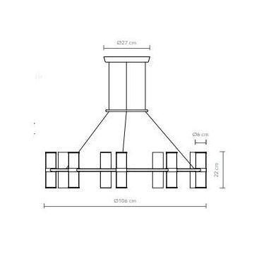 Anour Pars Chandelier S/Steele Brushed/Onyx White Hanglamp zilver-1