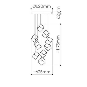 Bomma Pyrite canopy 9 pcs white coating Hanglamp transparant-1