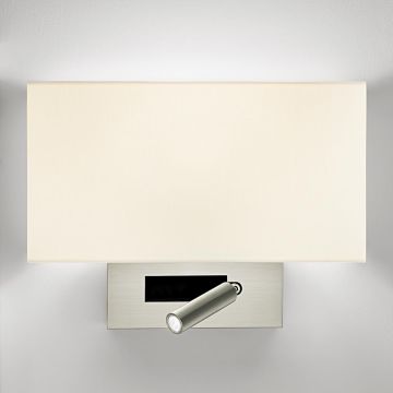 Chelsom LED Dock /5/2/W1R/BN1 x E27 7W LED 2700K PLUS 1 x LED 1W 2700K Wandlamp nikkel