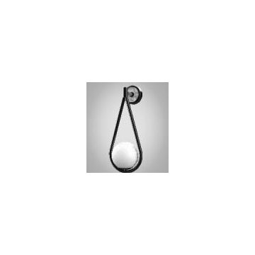 Chelsom Wall light - black/bronze Frosted Opal Glass Wandlamp goud/messing