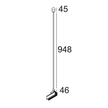 Delta Light TRACK 3F DIM ON ROD SUSPENSION 1,0m Technische Accessoires zwart-1