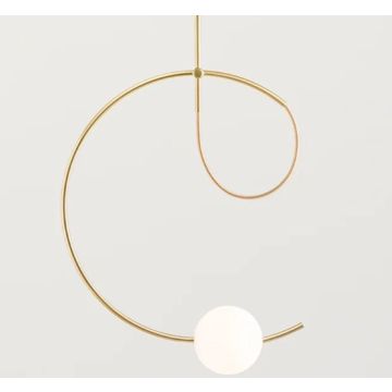 Estiluz Suspension lamp Loop surface mount Gold matt/Gold matt canopy Hanglamp goud/messing-1