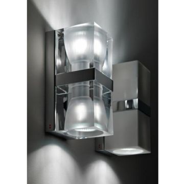 Fabbian Cubetto D28 up down QT-14 Wandlamp transparant-1