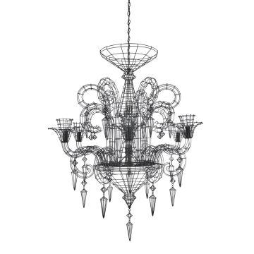 Forestier Chandelier ANGELUS Black Hanglamp zwart-1