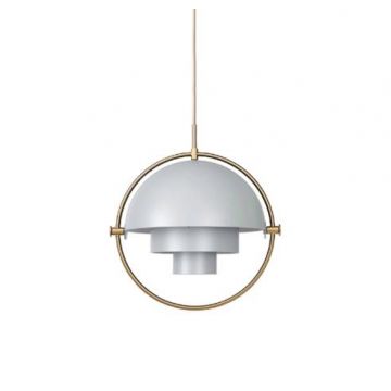 Gubi Multi-Lite Pendant Brass base Sea Grey Semi Matt Hanglamp goud/messing-1