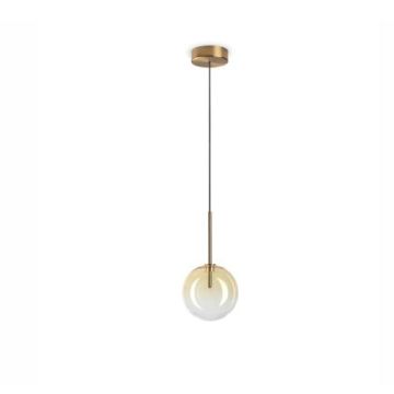 Ideallux Equinoxe sp1 d15 shaded amber G4 max 1 x 2W  Hanglamp oranje-1
