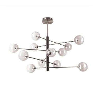 Ideallux Equinoxe sp12 G4 max 12 x 2W SHADED SMOKE Hanglamp lichtgrijs-1