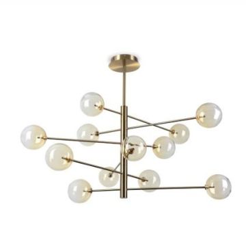 Ideallux Equinoxe sp12 shaded amber G4 max 12 x 2W  Hanglamp oranje-1