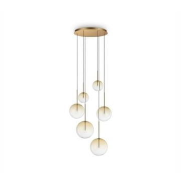 Ideallux Equinoxe sp6 faded amber G4 max 6 x 2W Hanglamp oranje-1