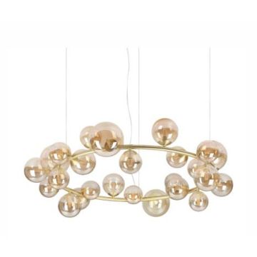 Ideallux Perlage sp25 15W Amber Hanglamp goud/messing-1