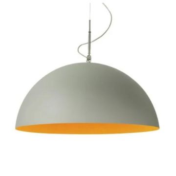 In-es artdesign Mezza Luna 1 Cemento E27 (max 100w ) rec. LED 13w (Grey/Orange) Hanglamp lichtgrijs-1