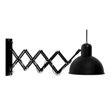 It's About RoMi Aberdeen h.27cm/l.60-85cm, kap dia.20xh.17cm, mat zwart Wandlamp zwart-1