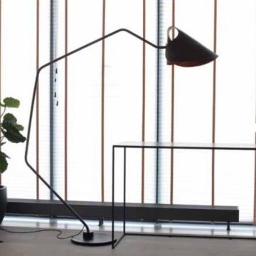 Jacco Maris Mrs. Q Coated Steel Leather shade Vloerlamp zwart-1