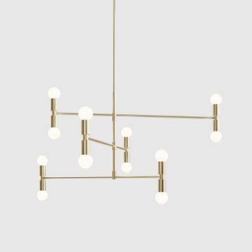 Lamberts & Fils DOT Atomium Brass138 12x 3.5W 2700K UC Hanglamp goud/messing-1