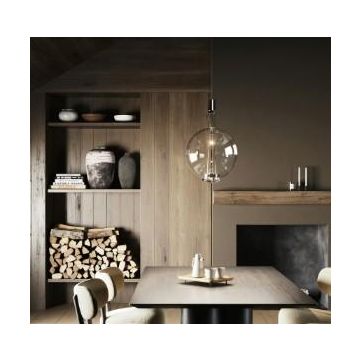 Lodes Sky–Fall Round med 2700K 12W 1877lm Black chrome clear Hanglamp transparant-1