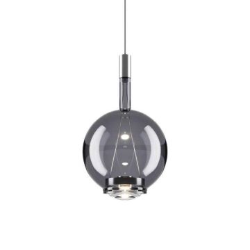 Lodes Sky–Fall Round med 2700K 12W 1877lm chrome and Glossy smoke Hanglamp lichtgrijs-1