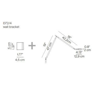 Luceplan Otto Watt D72 Wall Bracket Technische Accessoires zwart-1