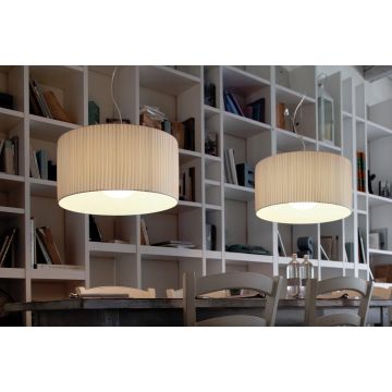 Morosini Evistyle FOG SO 70 Plissé Nichel satin. AV Ivory Hanglamp-1