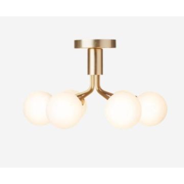 Nuura Apiales 6 Ceiling brushed brass / opal Hanglamp goud/messing-1