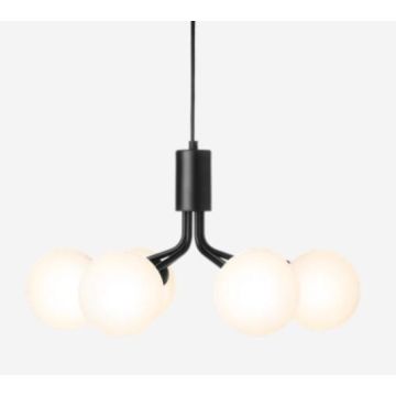 Nuura Apiales 6 satin black / opal cable: black Wandlamp zwart-1