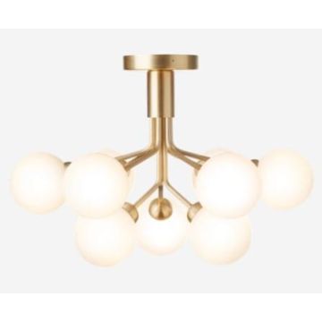 Nuura Apiales 9 Ceiling brushed brass / opal Hanglamp goud/messing-1