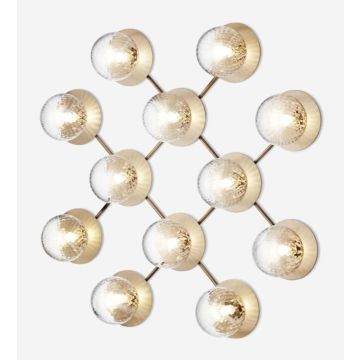 Nuura LIILA  12, Nordic Gold/ optic clear Wandlamp goud/messing-1