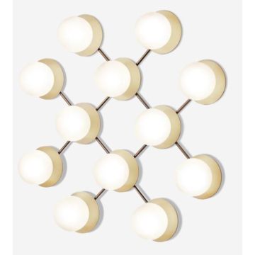 Nuura LIILA  12, Nordic Gold/ optic opal Wandlamp goud/messing-1