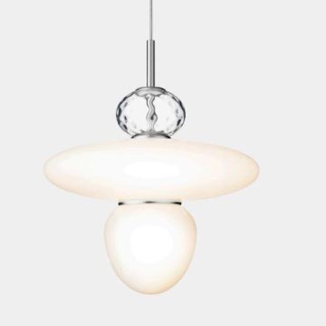 Nuura Rizzatto 43 satin silver / opal Hanglamp wit-1