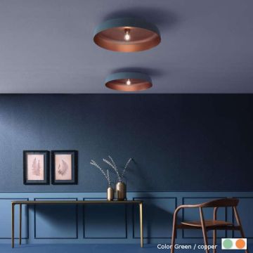 Oty light MOMA Ø40 W GREEN/COPPER Plafondlamp groen-1