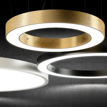 Panzeri Golden Ring Direct/Indirect  Hanglamp zwart-1