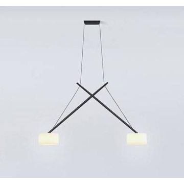 Serien Lighting TWIN Suspension 2700K schwarz, Acrylglas opal Hanglamp zwart-1