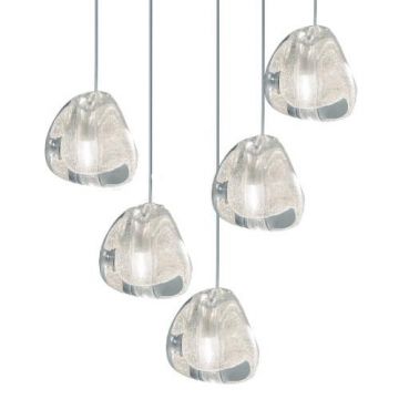 Terzani Mizu suspension 5-lichts Hanglamp zilver-1