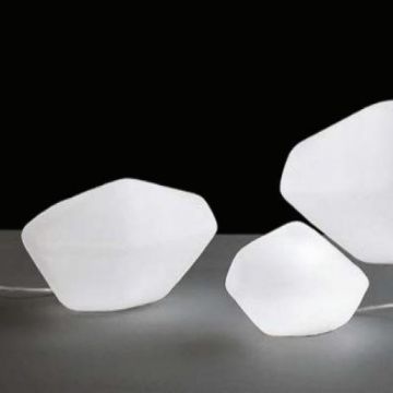 Oluce Stone of Glass Table Lamp 204 Medium Tafellamp wit
