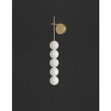 Terzani Abacus Wall Sconce 5 pheres with Canopy Wandlamp goud/messing