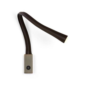 Contardi FlexiLed  AP L60  Brown leather with switch Wandlamp bruin