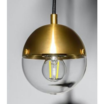 Brink V-merk Molecule Single Burnished Brass Transparent Plafondlamp goud/messing