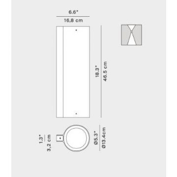 Luceplan Doi WALL E04250 matt alu Wandlamp aluminium