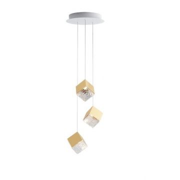 Bomma Pyrite canopy 3pcs brushed gold Hanglamp goud/messing