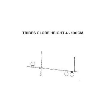 TossB Tribes Globe 4  black/Brass Hanglamp goud/messing-1