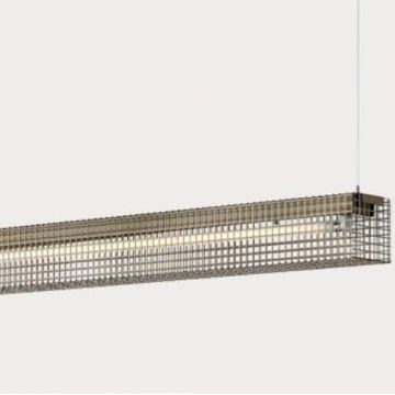Zero Grid Pendant, vierkante perforatie Hanglamp lichtgrijs-1